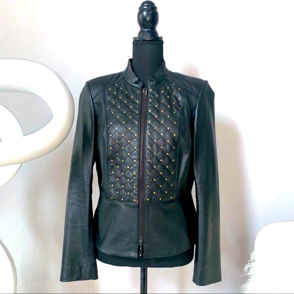 White House Black Market Jackets & Blazers - White House Black Market Leather Studded Jacket